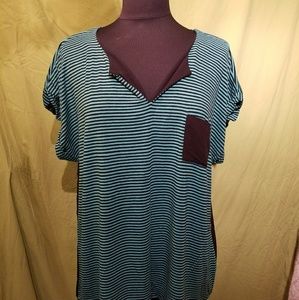 Chelsea & Theodore XXL Green/Black Blouse
